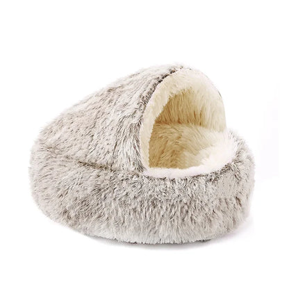 CozyNest™ – 2-in-1 Warm & Cozy Cat Cave Bed