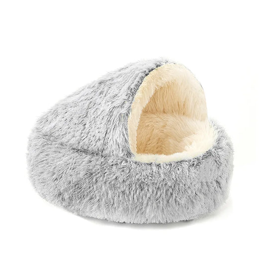 CozyNest™ – 2-in-1 Warm & Cozy Cat Cave Bed