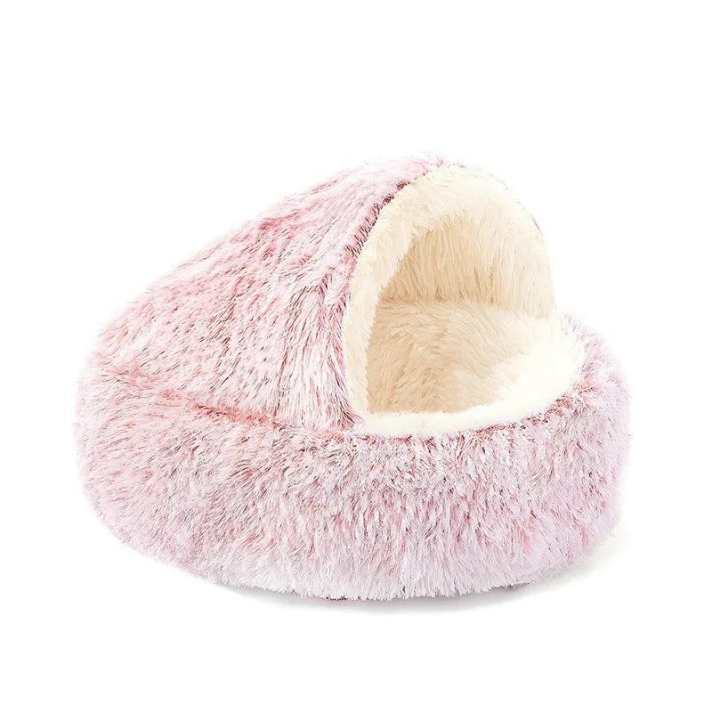 CozyNest™ – 2-in-1 Warm & Cozy Cat Cave Bed