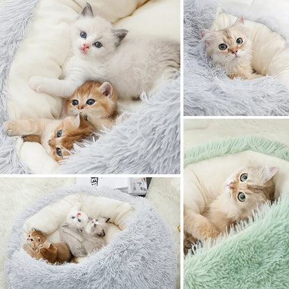 CozyNest™ – 2-in-1 Warm & Cozy Cat Cave Bed